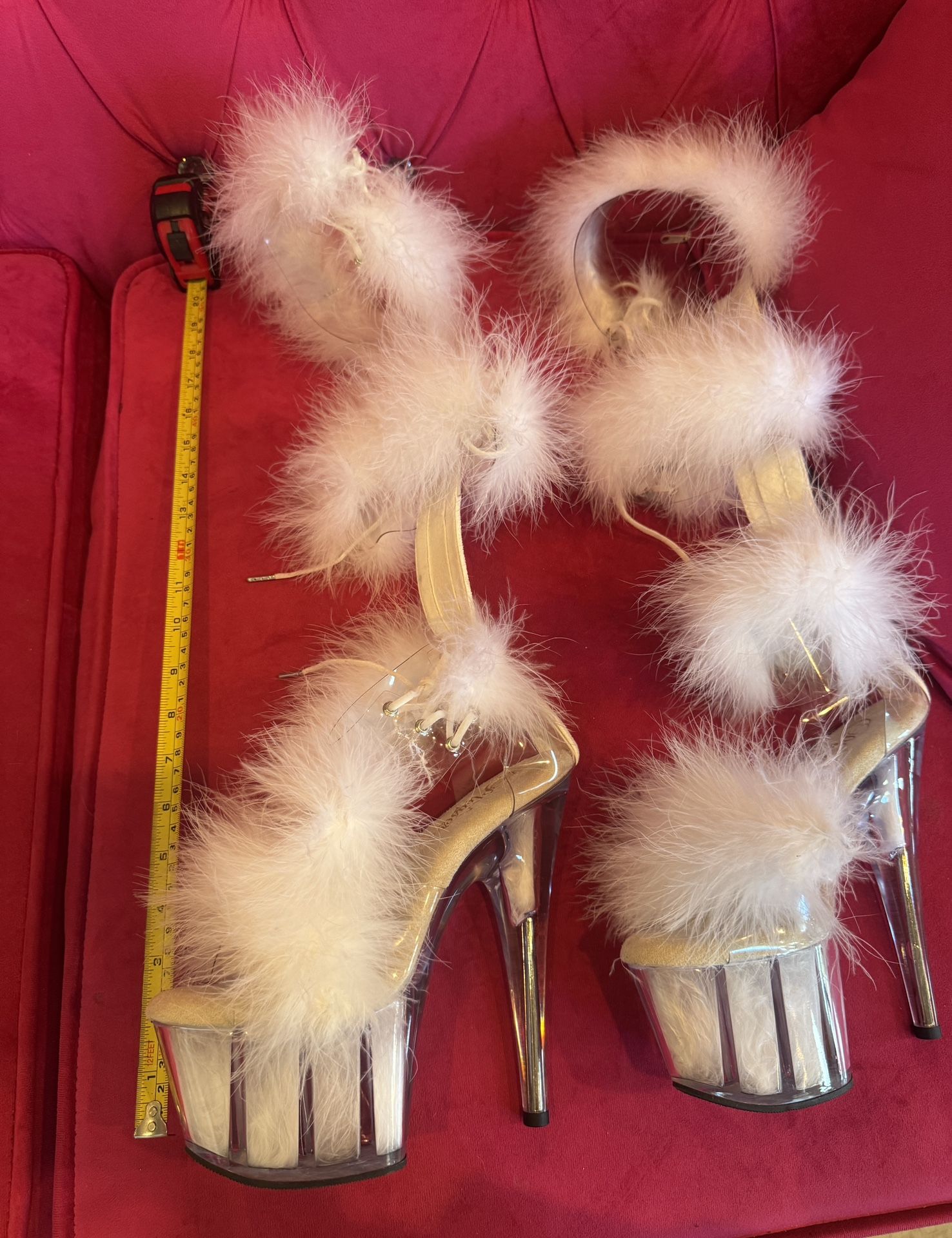 Fluffy Pleaser Heels Size 8…