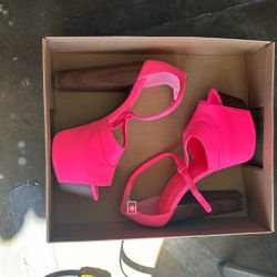 Jessica Simpson Platform Danny Neon Pink Size 8