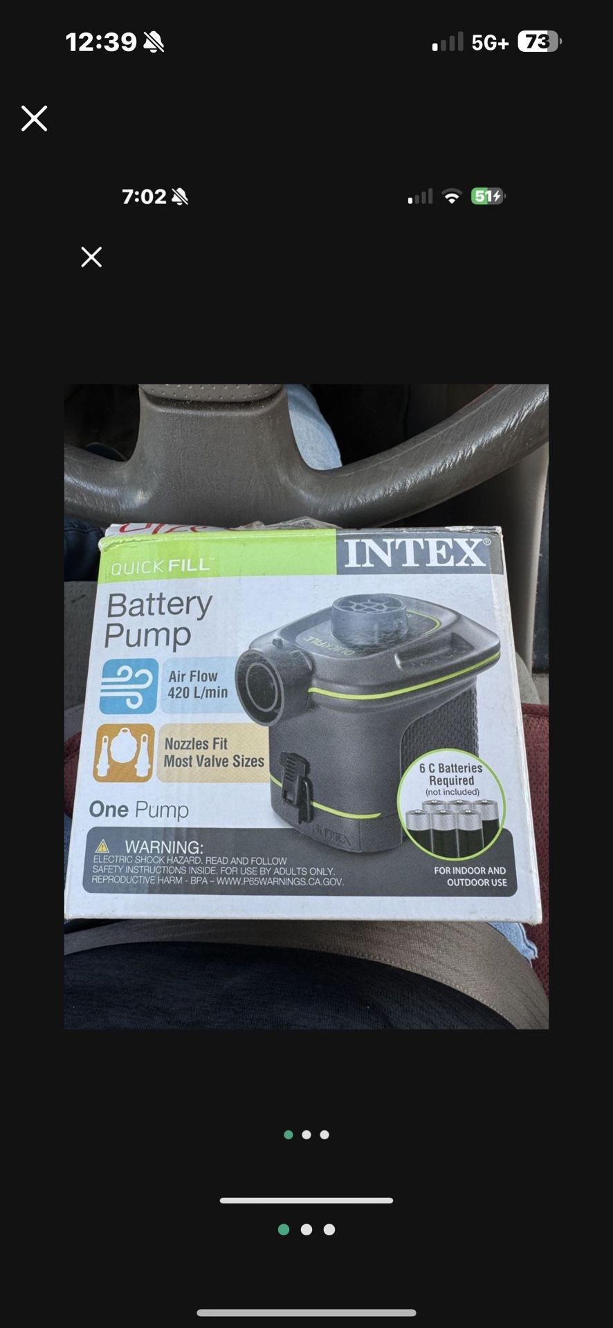 Last Chance As Is Quick Fill Battery Pump Indoor Outdoor Inflates & Deflates batteries not included