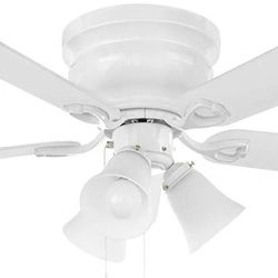 Clarkston II 44 in. LED Indoor White Ceiling Fan with Light Kit

