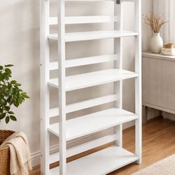 Dolce 4-Shelf Folding Bookcase White