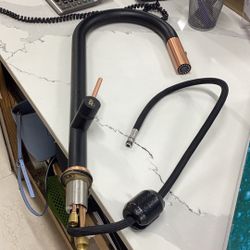 Touch On Faucet Pull Down Black And Brass