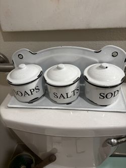 Vintage 3 Containers For Bathroom Or Laundry Room 