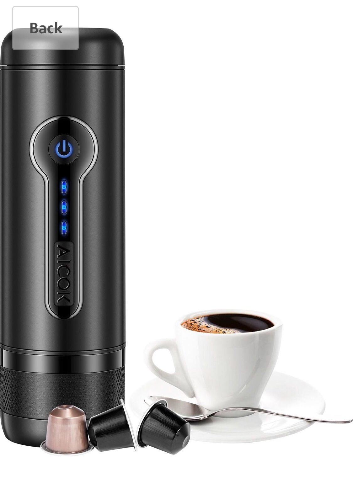 Aicok Portable Espresso Coffee Maker, 56W Electric Espresso Coffee Machine, BPA-Free, FDA ,with Home Adapter and Car Charger for Travelling, Camping