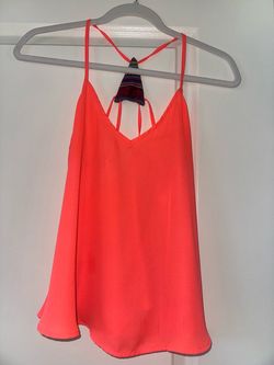 Coral Strappy V-Neck Tank Top