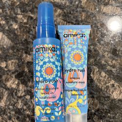 NEW AMIKA HYDRO RUSH INTENSE MOISTURE LEAVE IN CONDITIONER AND INTENSE MOISTURE HAIR MASK $8 for both!!