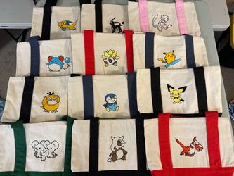 Pokemon embroidered mini totes