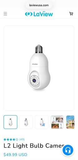 NEW LaView L2 WiFi Light Bulb Security Camera – 2.4GHz – 5 Available