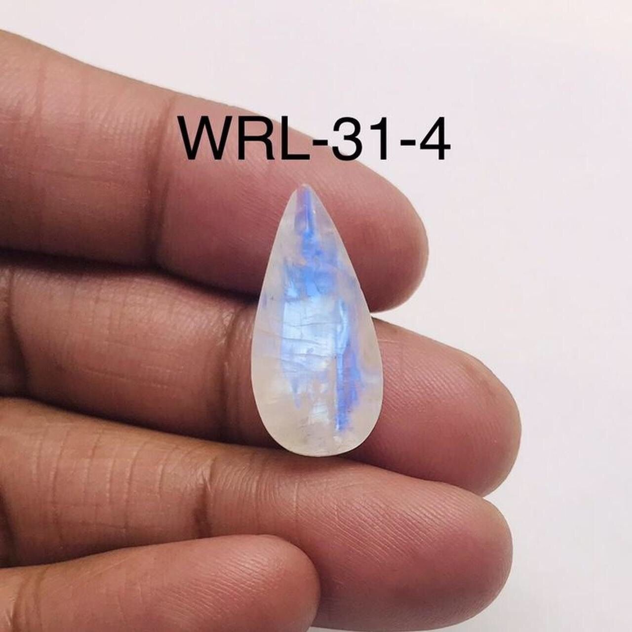 White Rainbow Moonstone Facetted Cut Stone Pear Shape Gemstone-WRL-31-4