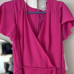 Bright Pink Wrap Dress 