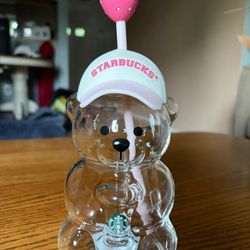 Starbucks Strawberry Bearista Glass Cup