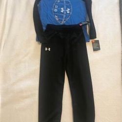 Boys Under Armour Joggers And Long-Sleeved Shirt - Size 6