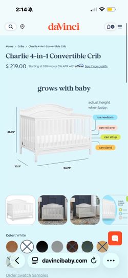 White Charlie crib