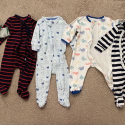 0-3 Months 3 Months Footed Pajamas