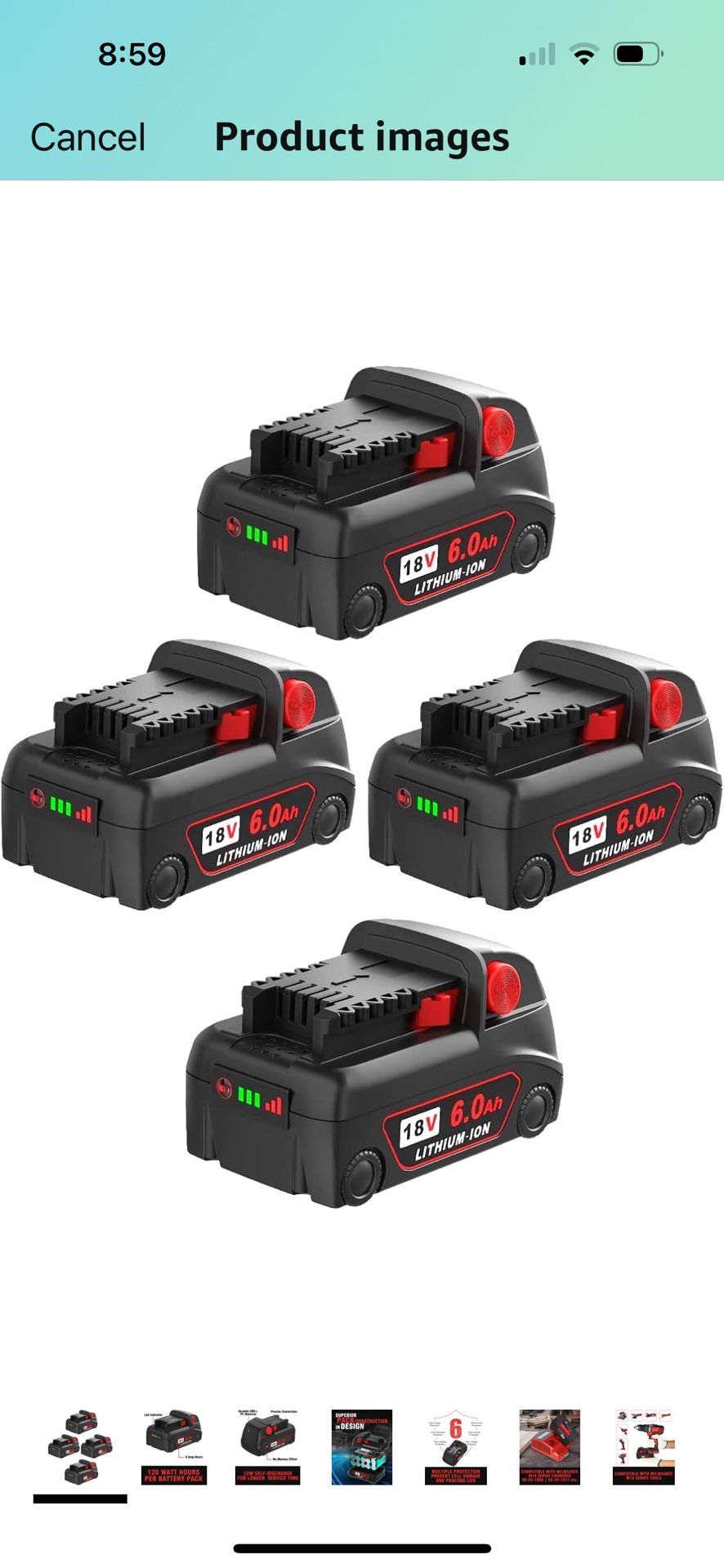 18v Battery 4Pack Replacement for Milwaukee M18 Battery 6.0Ah,High-Capacity Batteries Compaitble with Milwaukee Tools and Charger,2024 Version/New Pat