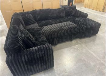 Ryder Black Sectional Sofa Bed with Storage and USB Charging Ports