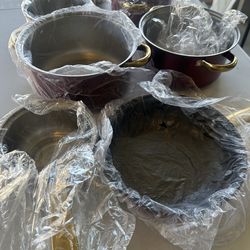 12pcs Red Stainless Steel Cookware Set - Non-Stick Pans, Versatile Kitchen Set