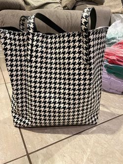 Houndstooth PVC Vinyl Tote Bag