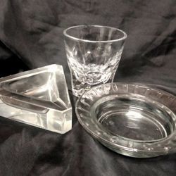 Vintage Glass Ashtray Set