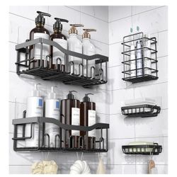 Adhesive Shower Caddy, 5 Pack Rustproof Stainless Steel Bath Organizers