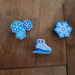 Lot Of 3 Ice Skate And Snow Shoe Charms 