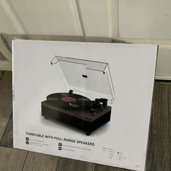 Vinyl Record Player with Built-in Stereo Speakers Bluetooth Belt-Drive Turnta... 