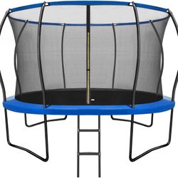 Trampoline,12FT Recreational Trampolines with Safety Enclosure&Ladder, ASTM Approved - Combo Bounce Outdoor Trampoline for Kids and Adults