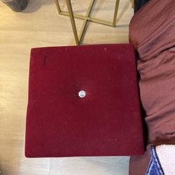 2 Multi-Functional Red Velvet Tufted Storage Ottoman