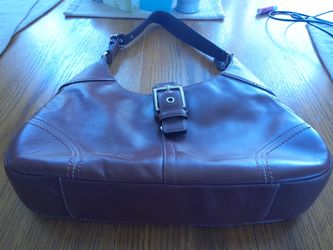 Coach Brown Leather Hand Bag Purse ~ RARE FIND ~ Pre Bling, Pre Logo Fabric Lining