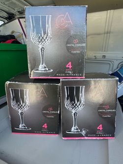 Cristal D’arques paris crystal Glass 4 pieces 8.25oz made in france 🇫🇷