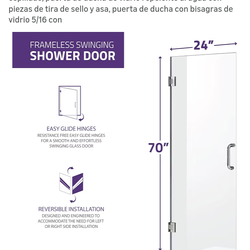 Puerta de baño de vidrio nueva 24 ancho por 58 de largo