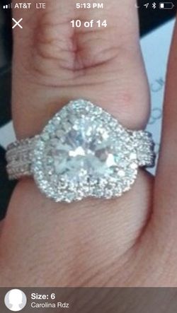 Lovely heart shaped white topaz ladies ring sterling silver stamped 925 size 7 - [ ]