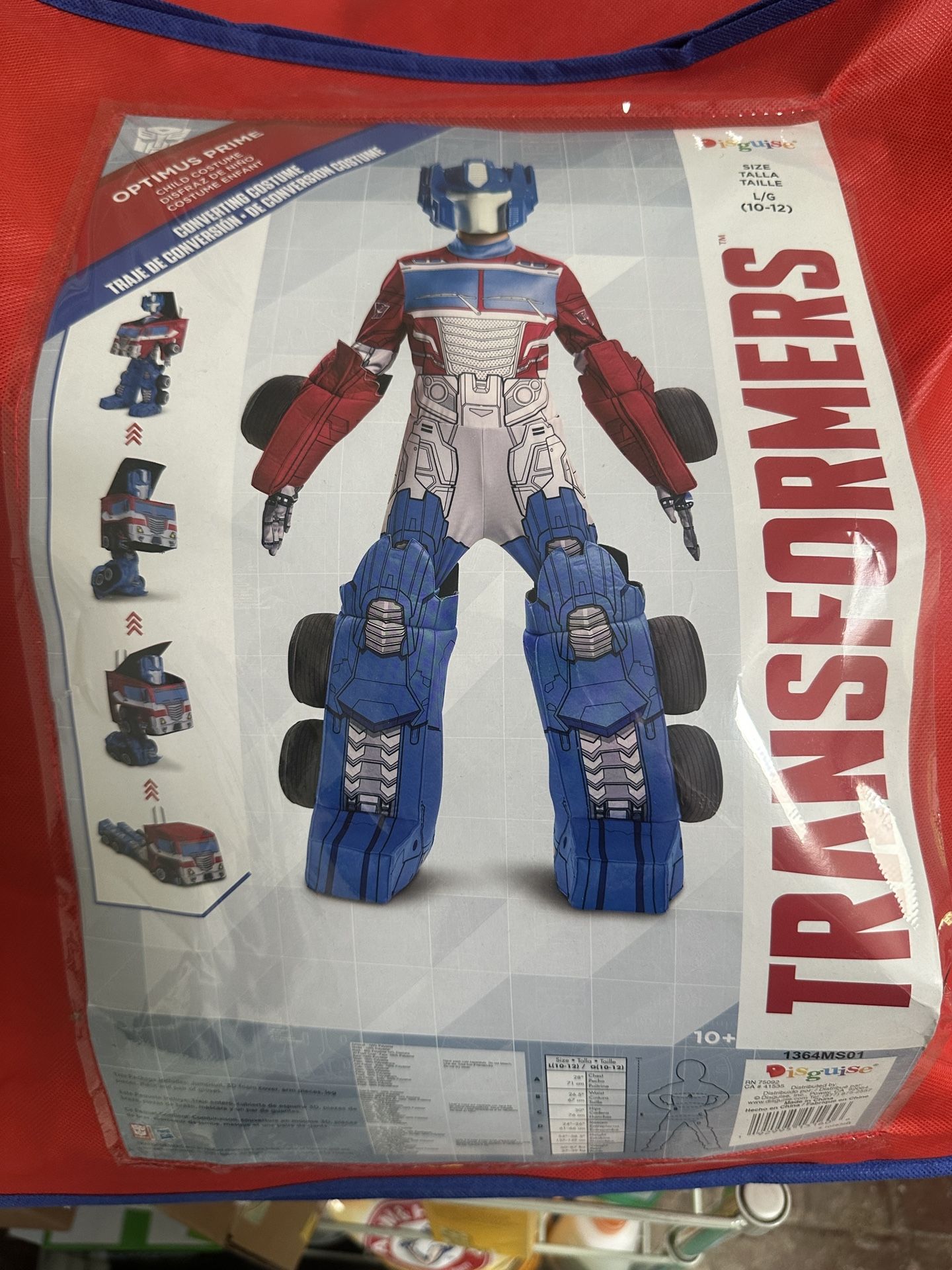 Transformers Optimus Prime Costume -Converting! Kids Size Large (10–12)
