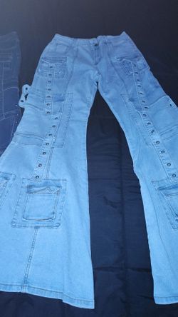 SHEIN ICON Women's Utility Pocket Flare Casual Versatile Jeans