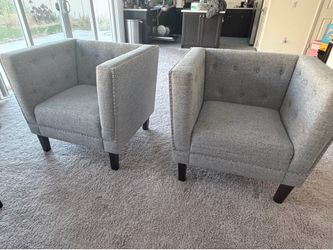 Beautiful light grey accent chairs