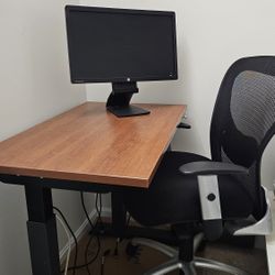 Standing Desk and Office Chair w Free Monitor