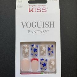 Kiss Voguish Fantasy Press on Manacure Nails 4th of July American Flag Patriotic Theme