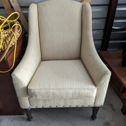 Ethan Allen wingback chair alabaster