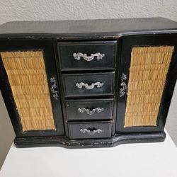 Vintage Wooden Jewelry Box 2 Necklace Carousels