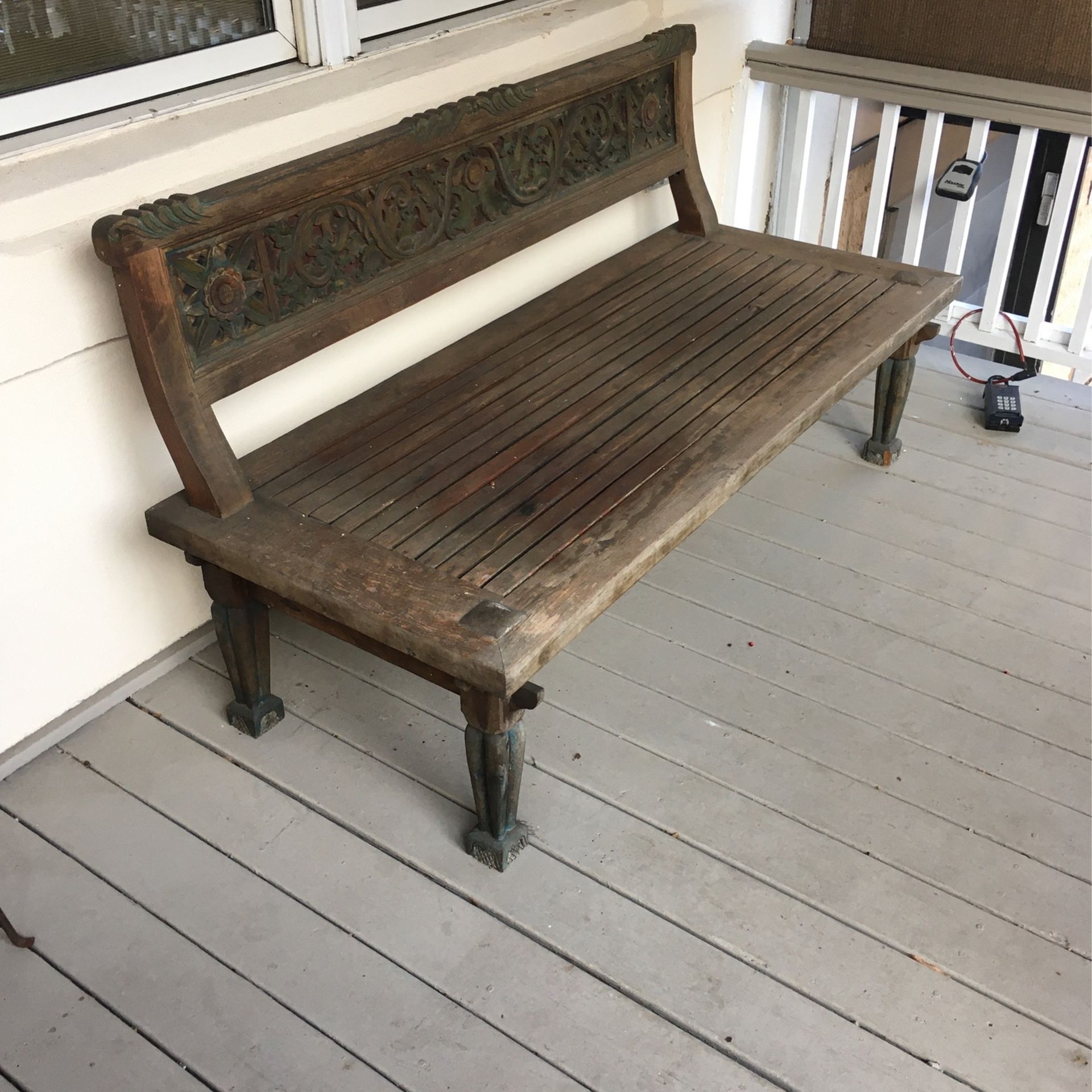 Teak Lounge Bench Indonesian Temple Top