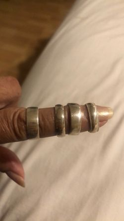 Sterling Silver-Band Rings Set of 4