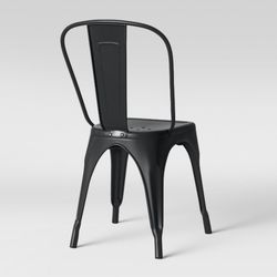 Set Of Two Matte Black Metal Chairs From Targer