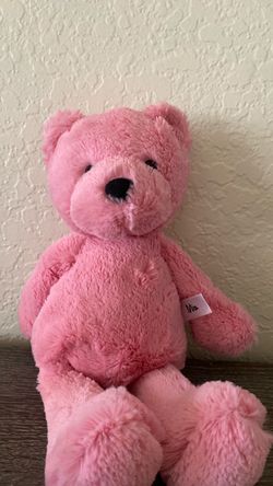Mia Gift Name Tag Fluffy Teddy Bear in Pink