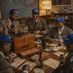 Vintage Phi Beta Sigma Wooden Bingo Box Historic Black Fraternity Just Box No Bingo Equipment