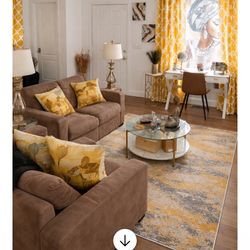 2 Piece Brown Couch Set