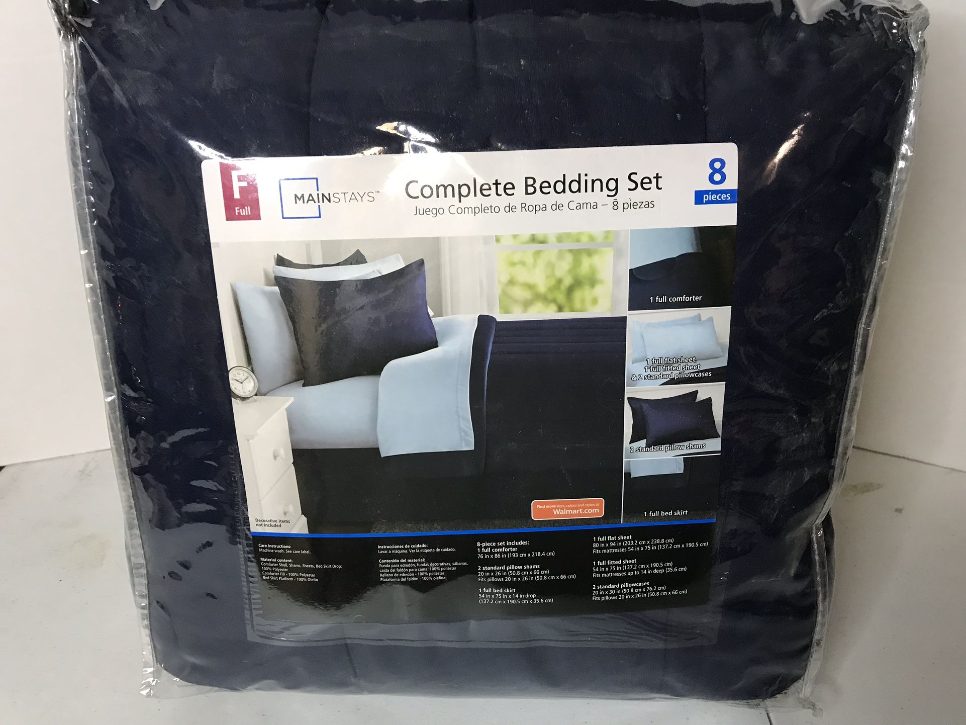 Mainstays 8pc Navy Comforter Set  