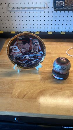 Dale Earnhardt Collector Plate and Baseball Set