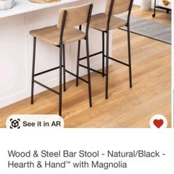 Wood & Steel Bar Stool