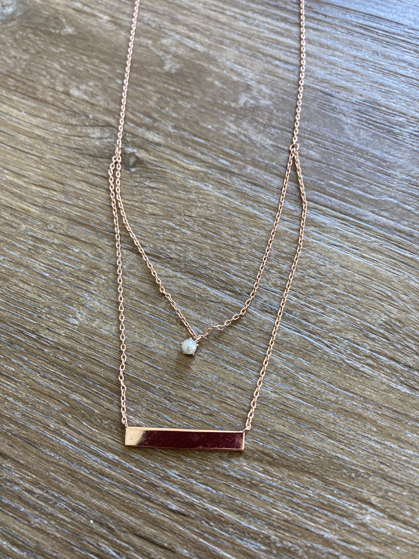 Rose Gold Multi-Strand Chain Necklace