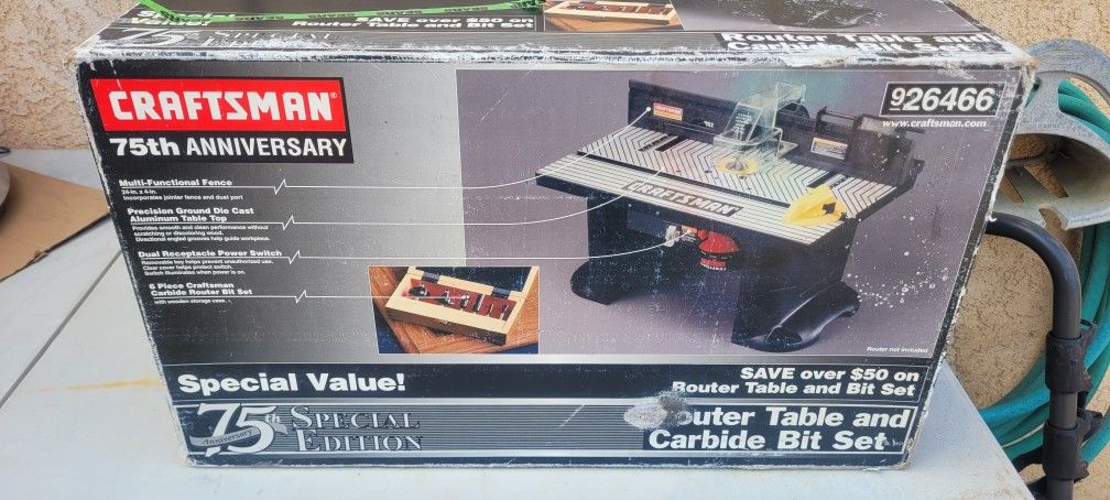 CRAFTSMAN ROUTER TABLE AND CARBIDE BIT SET